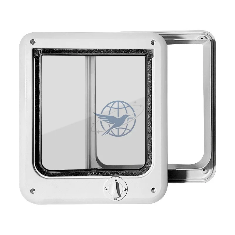 door in and out, dog with four-gear adjustment, escape-proof dog cage, large dog glass door, wooden door, pet door hole