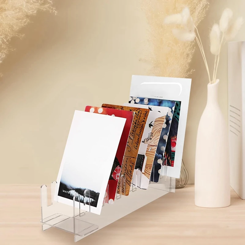 3 ชิ้น 12 ชั้นอะคริลิคการ์ดอวยพรขาตั้งจอแสดงผล Clear Card ขาตั้งง่ายต่อการประกอบโปสการ์ดสติกเกอร์ผู้ถือบัตร