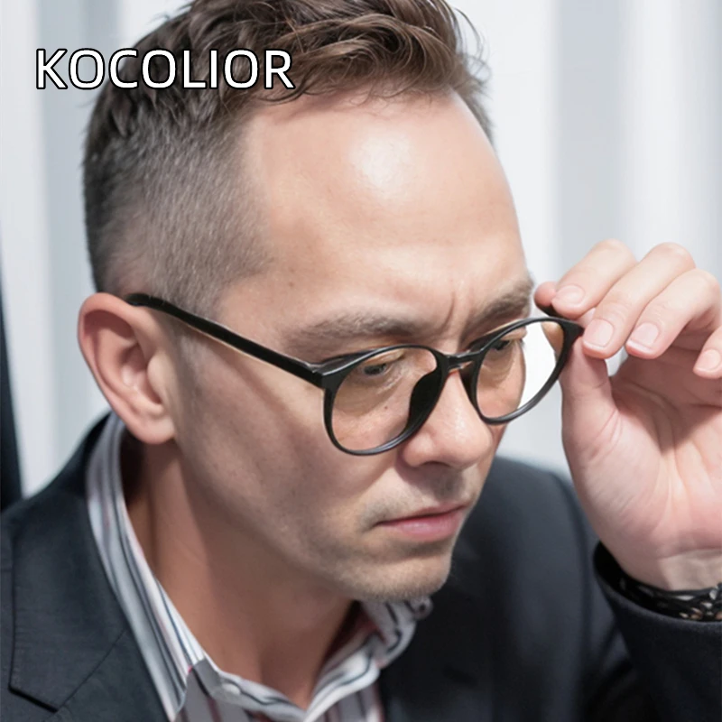 KOCOLIOR Round Retro Reading Glasses 2024 New Fashion Leopard Anti Blue Light Presbyopia Glasses for Men and Women Eyeglasses