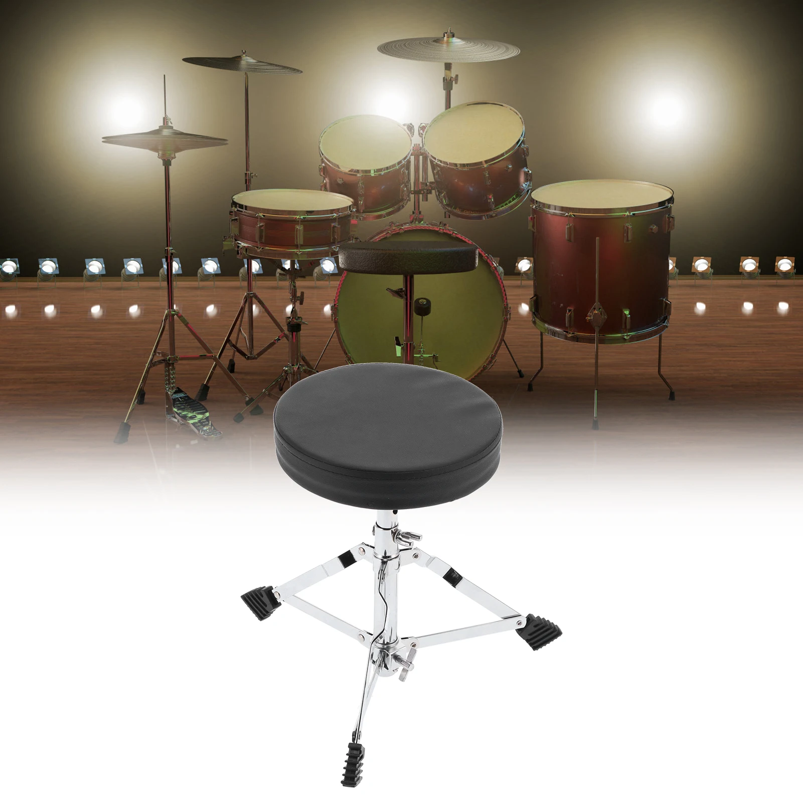 Drum Throne Drum Throne with 5A Stick Drum Throne Padded Drum Seat Drumming Stools Adjustable Height with 5A Maple Wood Stick