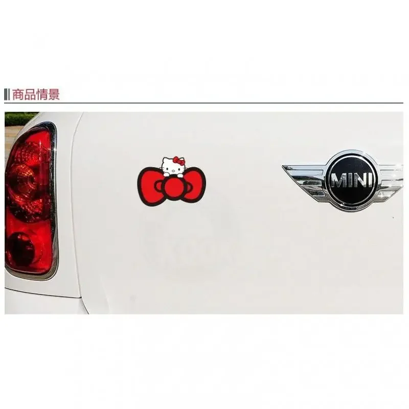 Kawaii Hello Kitty Sticker Bow Tie Car  Water Cup Anime Fashion Accessories Cartoon Decor Exquisite Patch Paster Birthday Gift