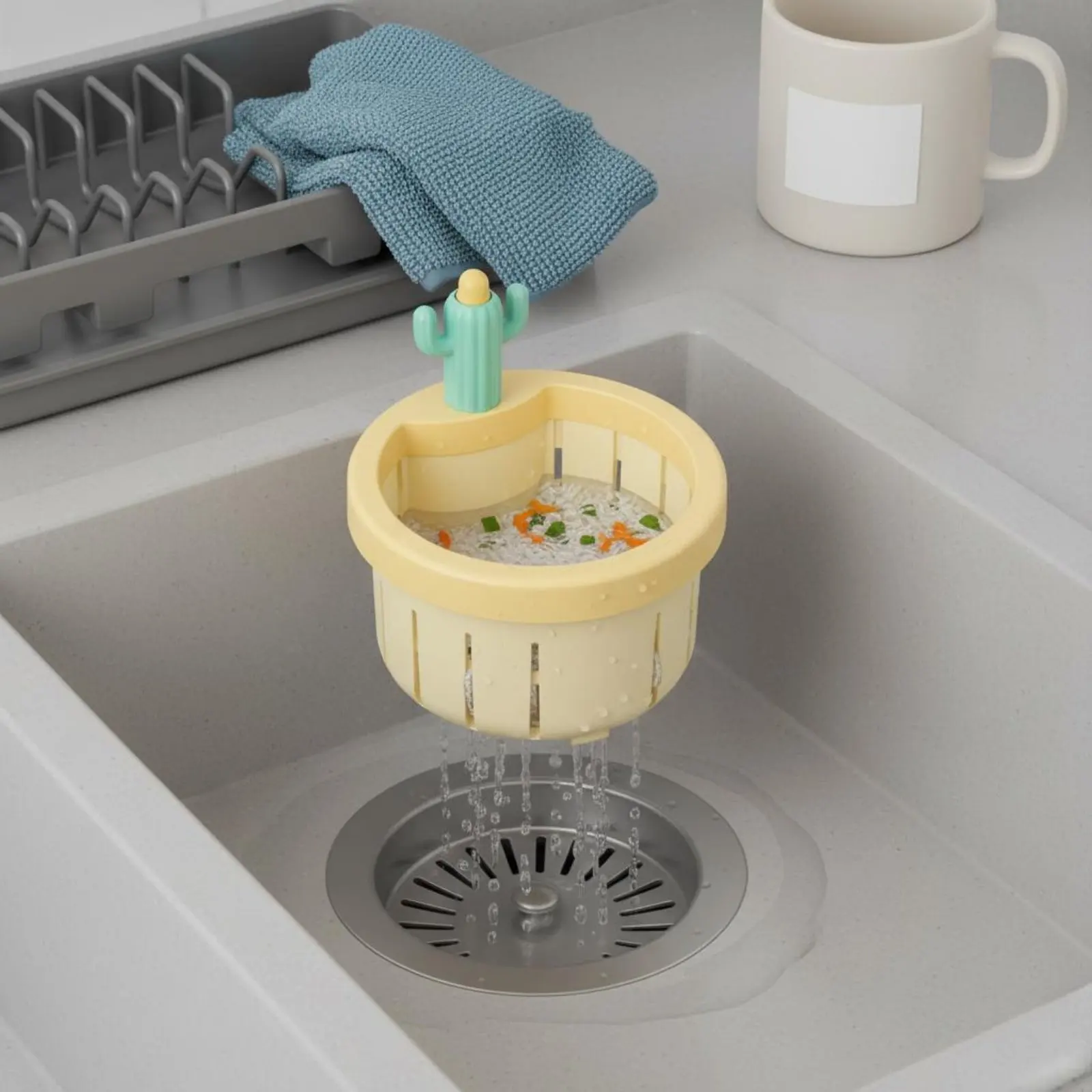 

Cactus Sink Filter Easy to Clean Cactus Drain Basket Drain Mesh Basket Anti-Clogging