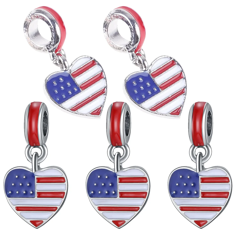 

5 шт., подвески с американским флагом, прочный металл для изготовления ювелирных изделий, ожерелье, браслет, аксессуары для рукоделия, аксессуары для подвесок