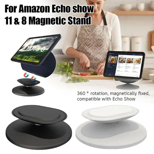 Imagen 2 del producto Soporte Giratorio Magnético para Amazon Echo Show 11 / Echo Show 8 360 °   Soporte ajustable con rotación y fijación magnética Y0I5