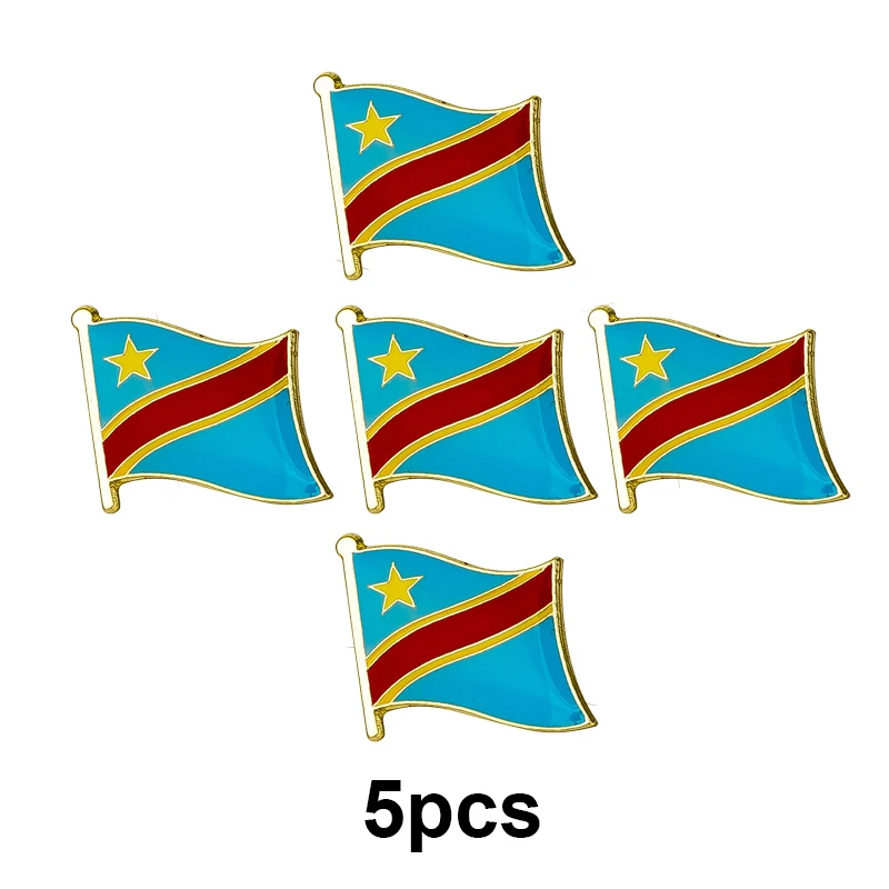 1-100 Stück Kongo-Flagge, Anstecknadel, Flaggenabzeichen, Brosche, Anstecknadeln