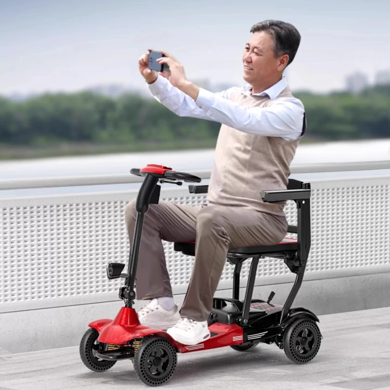 

The elderly electric car, four wheel light folding battery car, travel scooter light