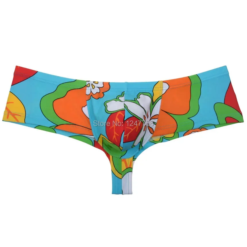Sexy Men Underwear Bikini Male Bulge Buns Shorts Hipster Trunks Cuecas Masculina Printed Colorful Boxers Boxershorts