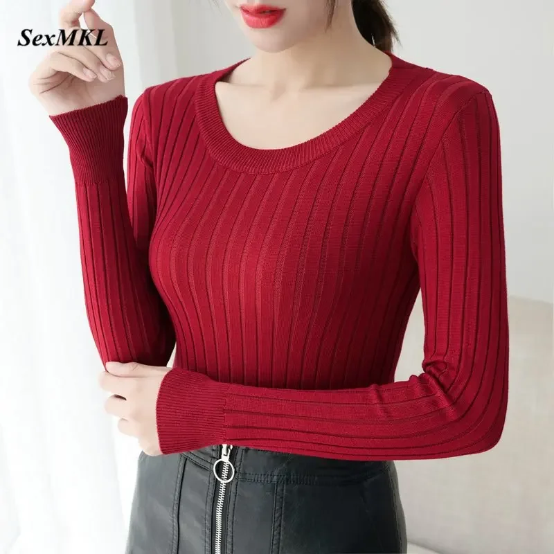 

Women Sweater Pullover 2022 Fashion Autumn Winter Truien Dames Red Black Casual Tops Knitted Pullovers Long Sleeve Pull Femme