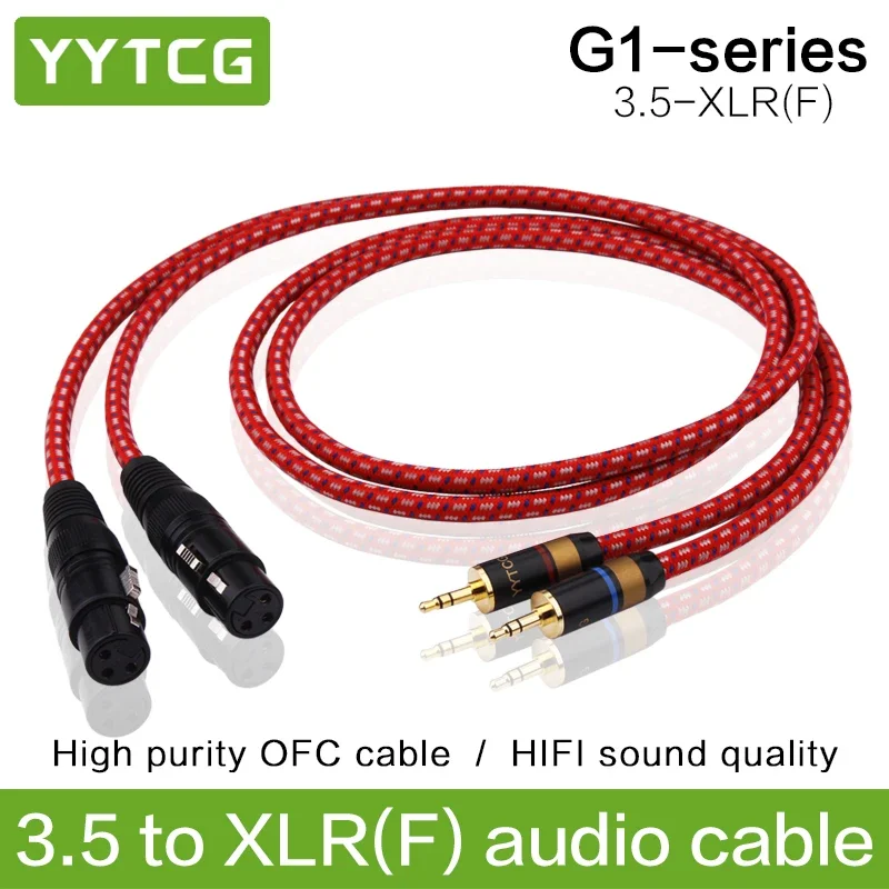 YYTCG High Premium Stereo Male 3.5mm to XLR Female 3 pin Audio Cable For iPhone Mixer Amplifier Mixing Console Microphone