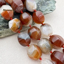 Large Faceted Natural Red Agates Quartz Lantern Nugget Beads For DIY Earring Jewelry Making MY231219