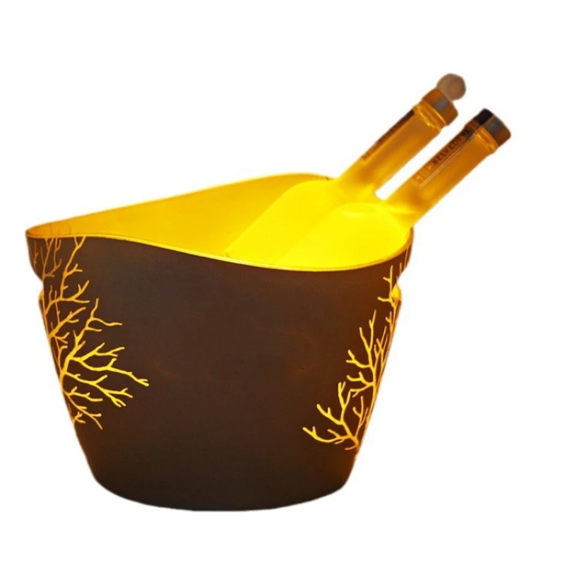 

Beer bucket KTV luminous ice bucket acrylic ice pattern anti-drop champagne bucket 24 pcs wine frame ice grains