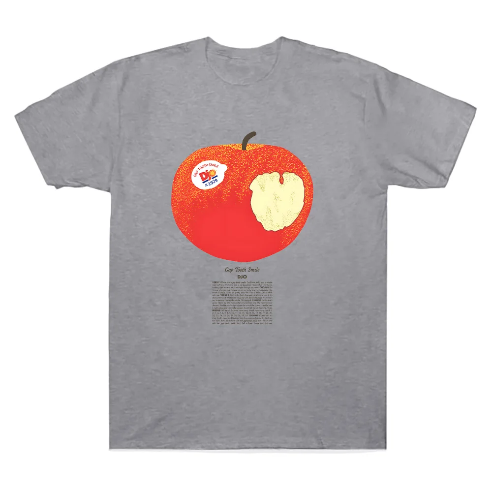 Djo Apple T-Shirt Funny Cartoon Graphic T Shirts Women Short Sleeve Men Tops High Quality Cotton T Shirt Unisex Creative Clothes