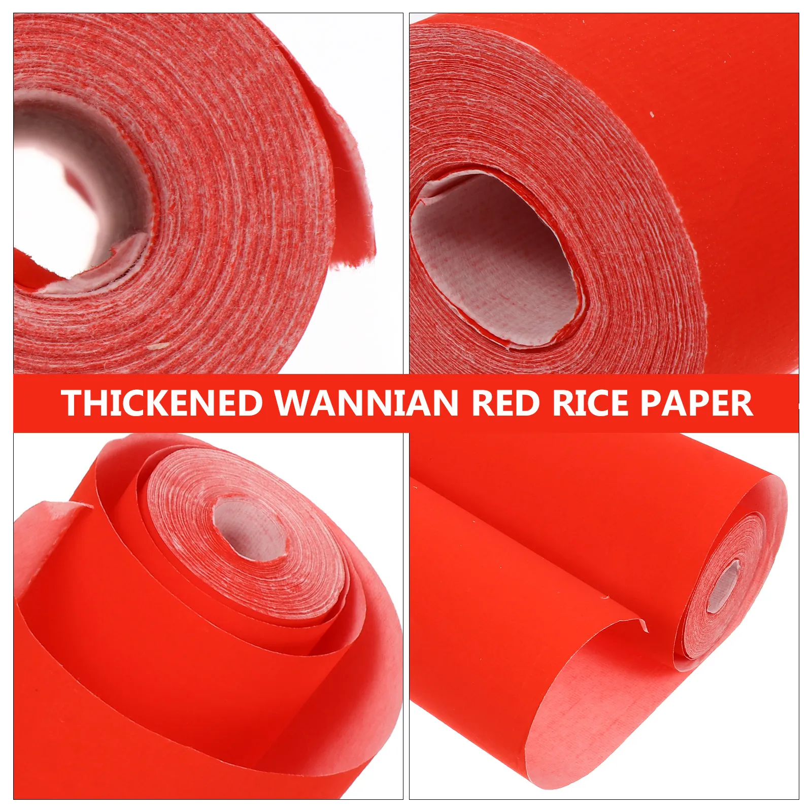 

1 Roll Red Xuan Paper Made of Bamboo Pulp Smooth Writing Surface for Chinese Calligraphy Ink Art New Year Festival Scroll Paper