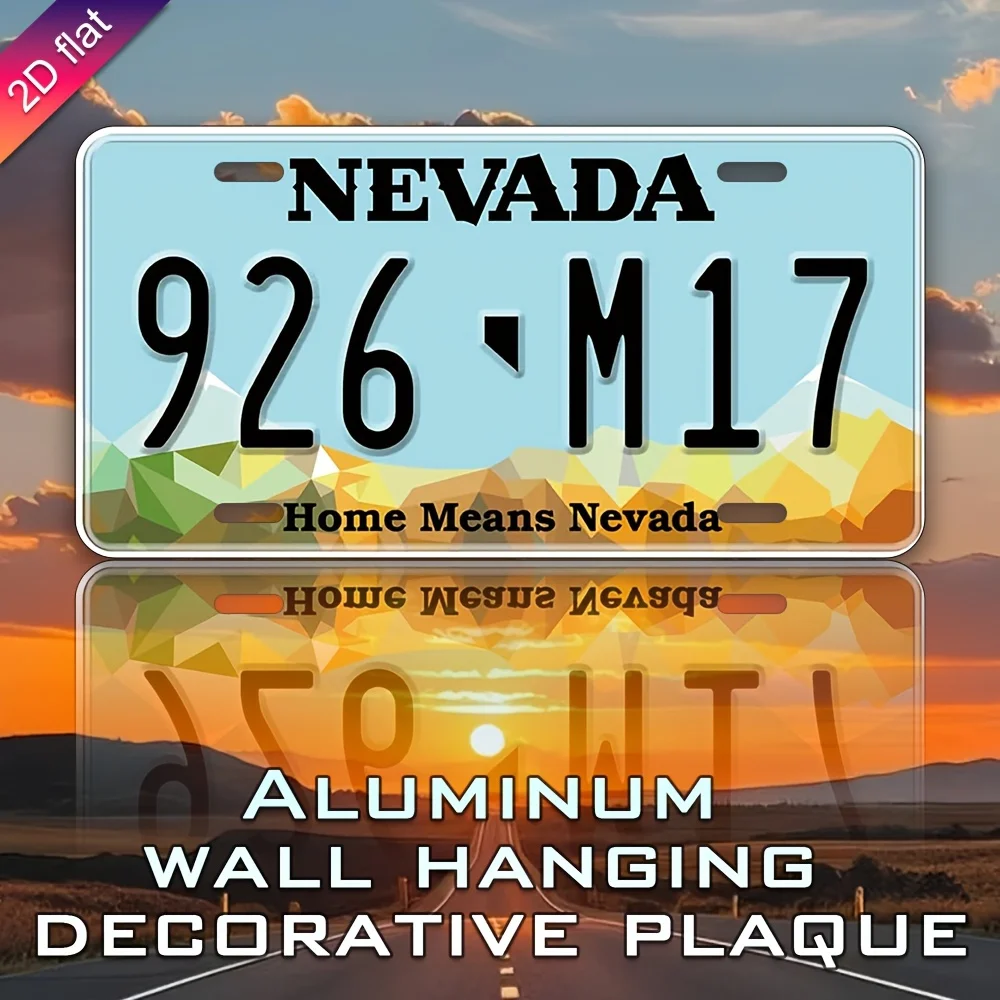Impresión de placa de matrícula de aluminio Retro Nevada, placa decorativa para colgar en la pared, letrero de Metal impreso UV de 11,81x5,9 pulgadas, adecuado para