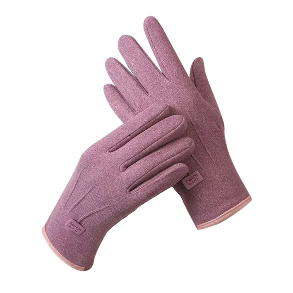 

Vintage Windproof Touch Screen Gloves Wear-resistant Full Finger Warm Mitts Thick Mittens