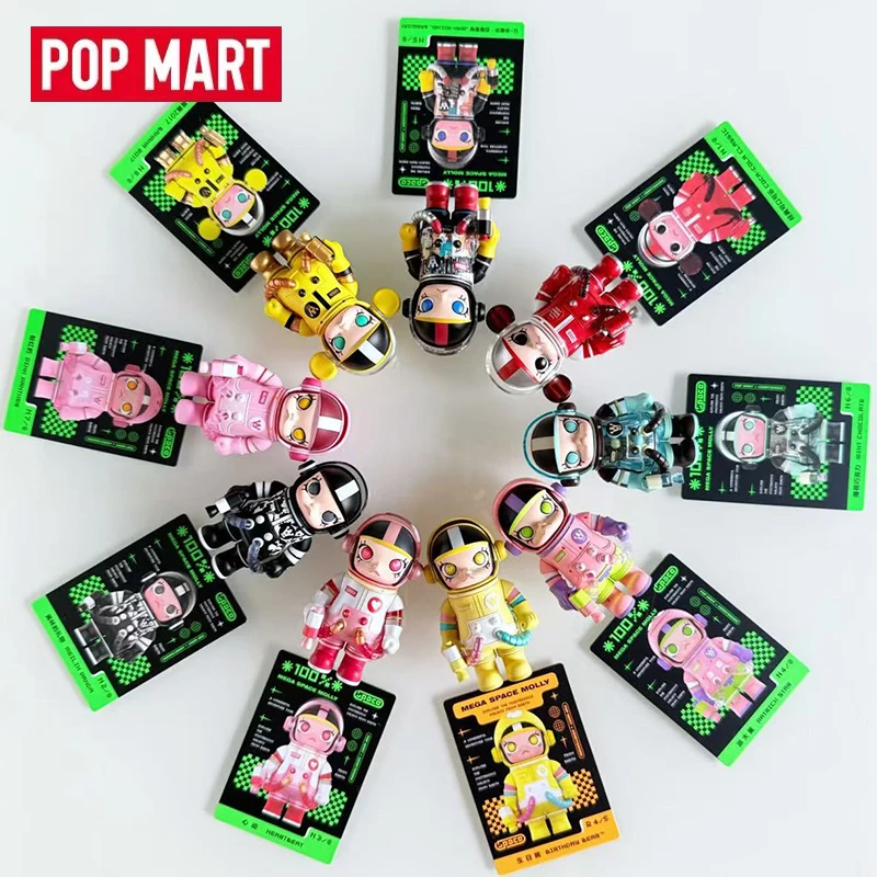 POP MART MEGA Space Molly 100% Jubiläums-Serie 2. Generation Blind Box |   Echte Anime-Actionfigur Sammlerstück Modell Desktop-Dekoration