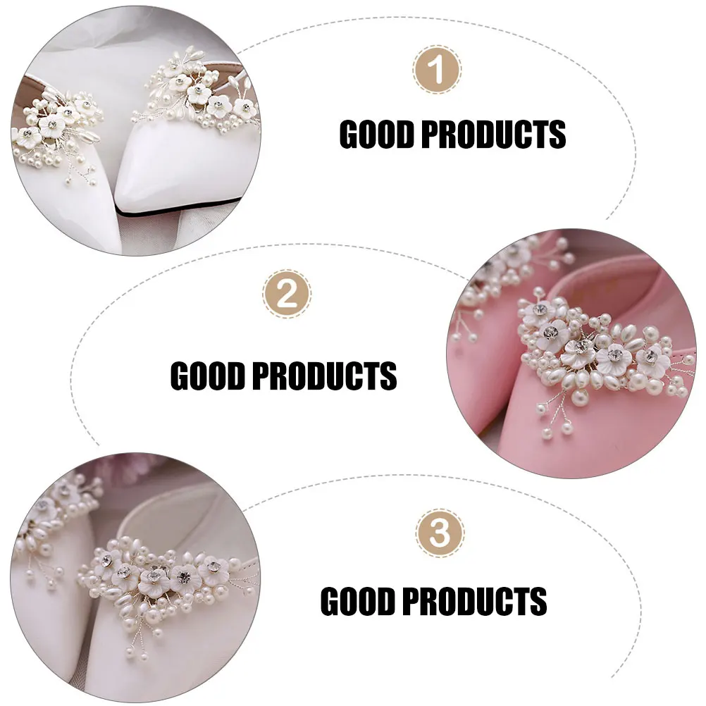 

Pearl Shell Flower Decorations High Quality Alloy Clips for Women Wedding Party Shoe Buckles Accessories Shoe Decor