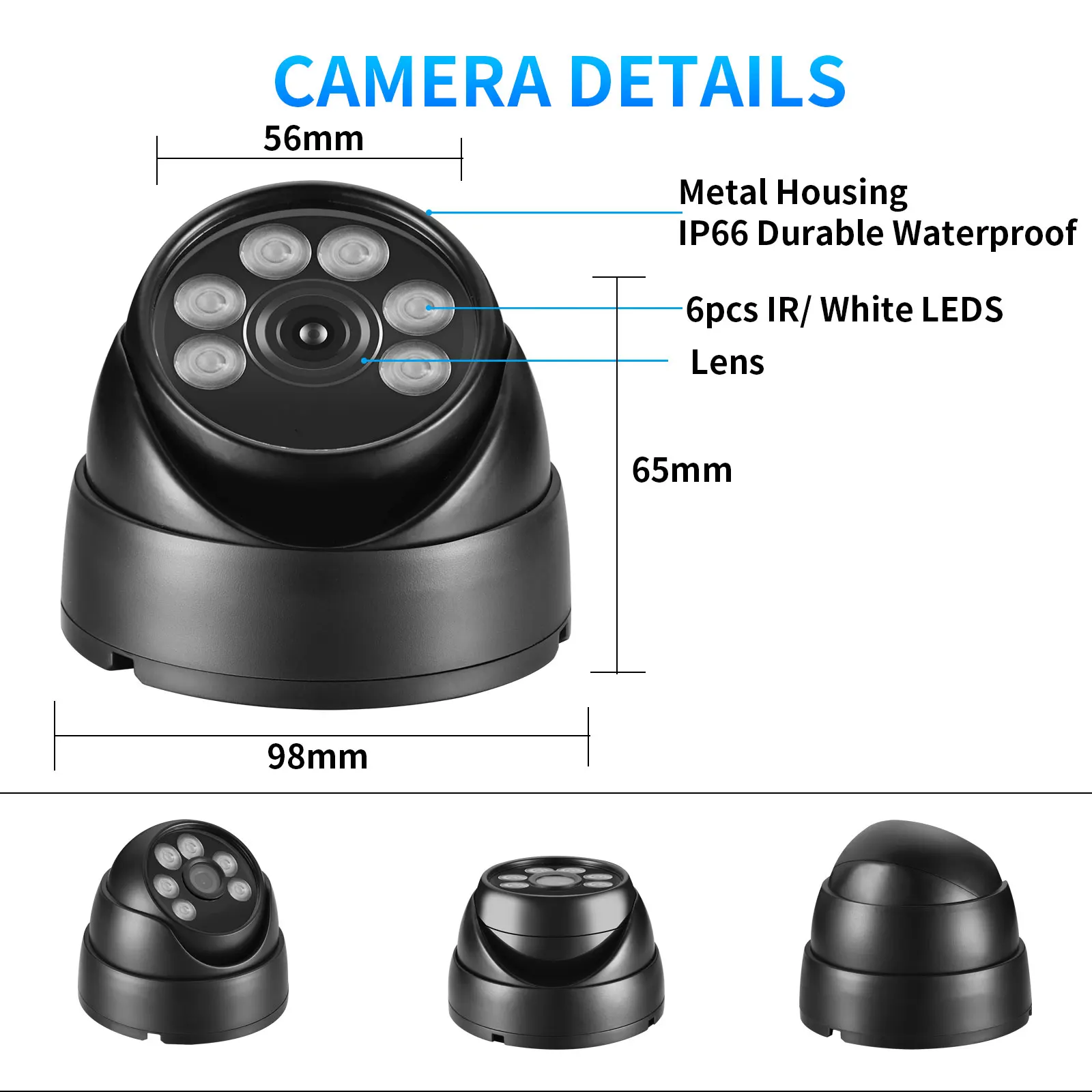 FULL Color 4K 8MP IP Camera Audio Outdoor POE H.265 Onvlf Metal Dome Indoor CCTV Wide Angle 2.8mm 5MP 4MP Security Camera XMEYE