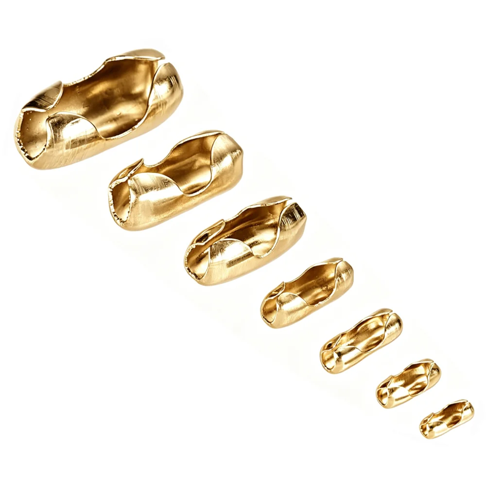 Goldfarbene Edelstahl-Kugelketten-Verbindungsverschlüsse für DIY-Halsketten, Armbänder und Schmuckherstellung, 50 Stück/Los – Detail 3