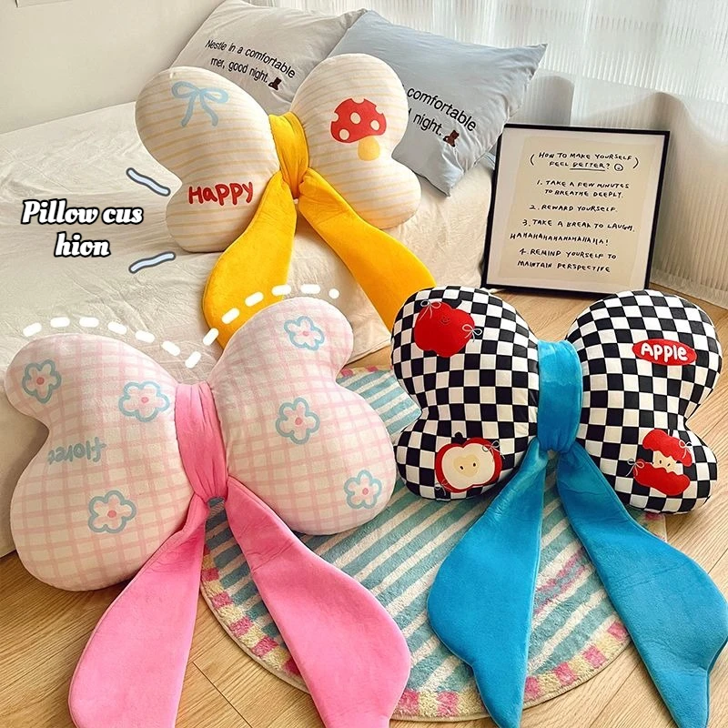 

Bow Shaped Pleated Pillow Cute Sofa Cushion for Nap Backrest Cushion Living Room Sofa Home Decoration Children's Birthday