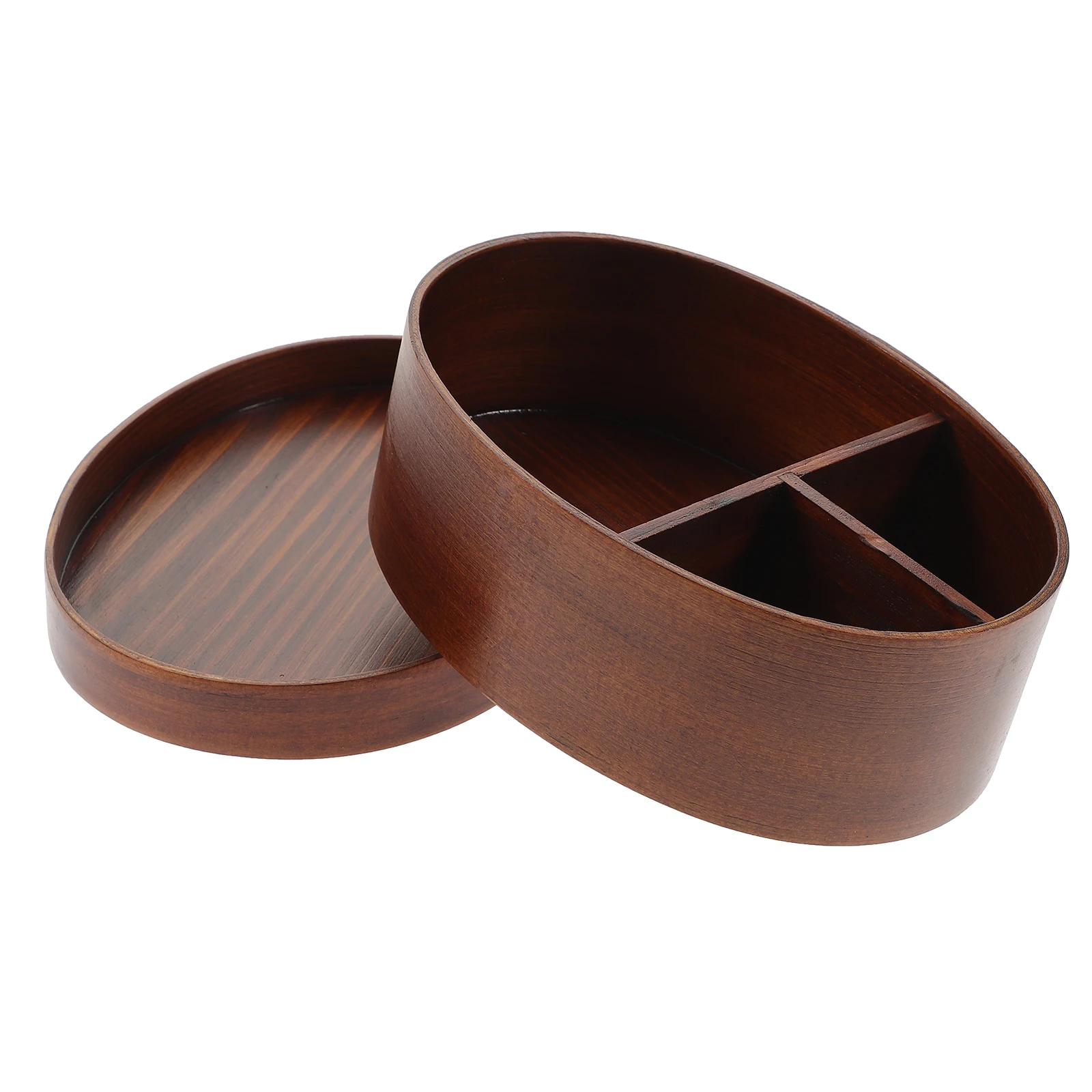 

Practical Wooden Lunch Box Convenient Single Layer Lunch Case Portable Food Container for Students Staff Use (Brown)