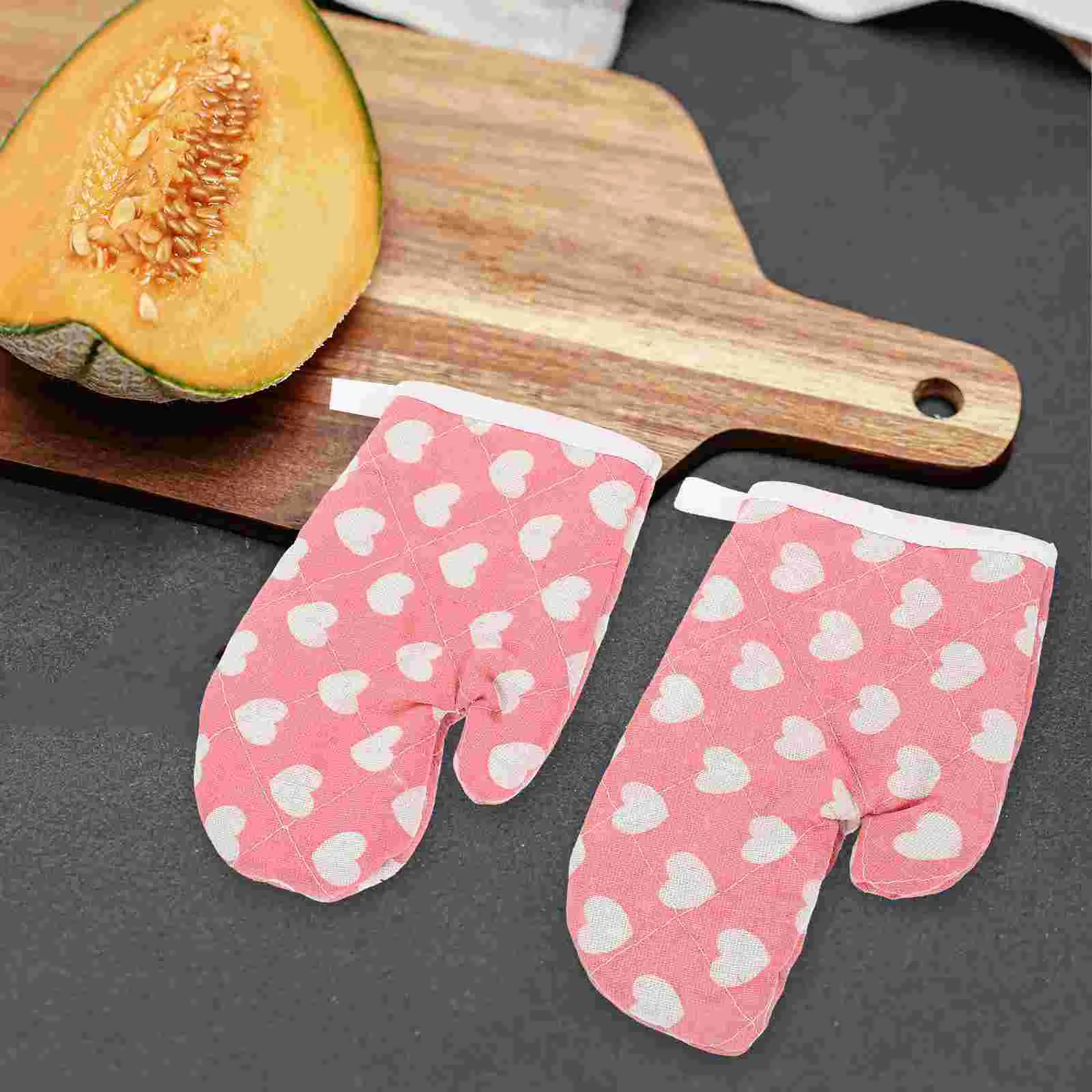 2 Pcs Heat Insulation Anti- Kitchen Mitts Kids Oven Toys Small Children Mittens Camping Cooking