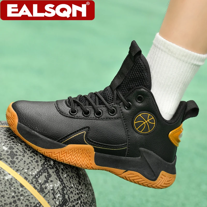 

New Children's Casual Sneakers Fashion Black Kids Shoes Basketball Leather Sneakers For Boy Sports Tenis Size 31-40