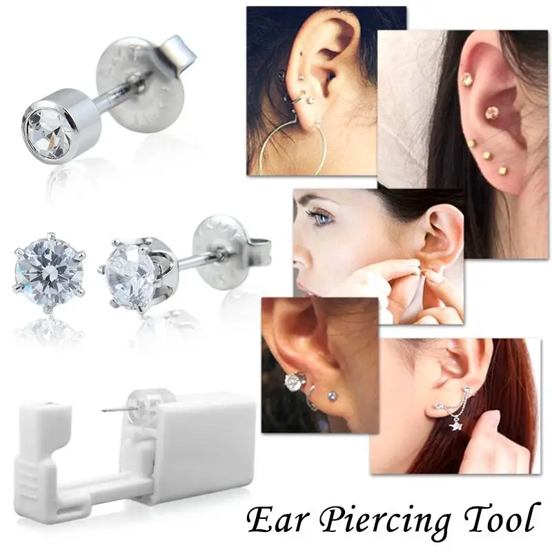 1PC Disposable Safe Sterile Ear Piercing Unit Cartilage Helix PiercingGun Piercer Tool Machine Kit Stud Body Jewelry