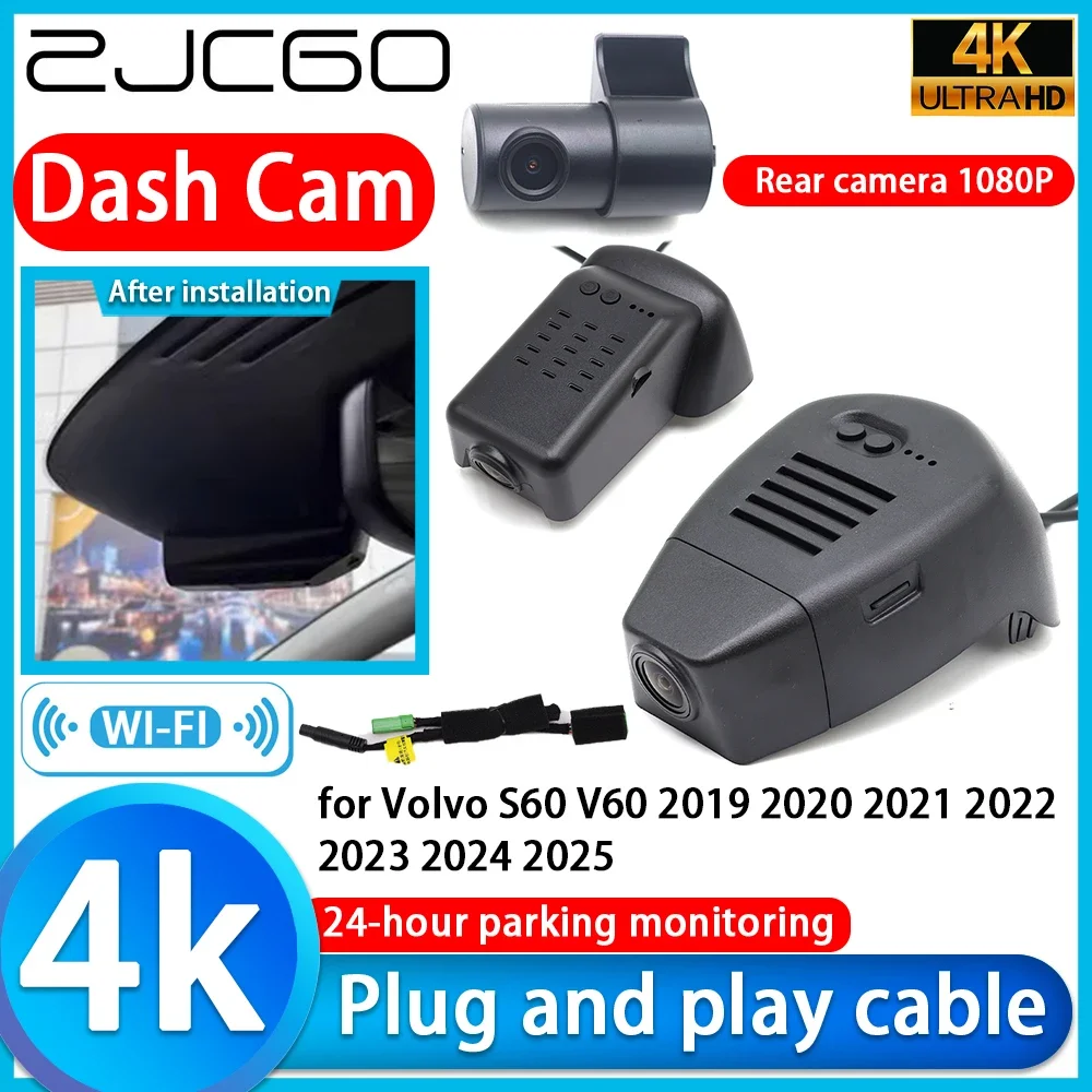 Video Recorder 4K UHD Plug and Play DVR Dash Cam for Volvo S60 V60 2019 2020 2021 2022 2023 2024 2025