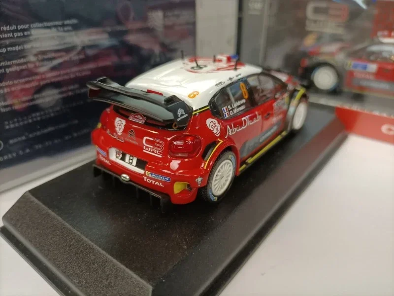 Modèle de voiture de course en alliage métallique moulé sous pression pour enfants, 1:43 cristaux en C3 WRC, haute simulation, collection de cadeaux jouets