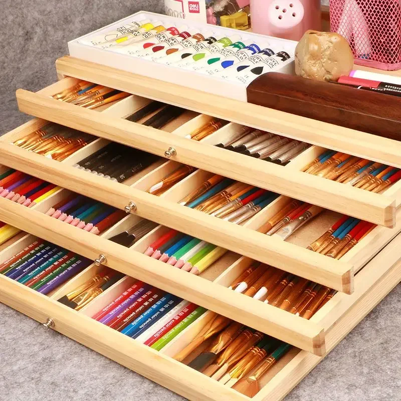 Art Multifunctional Drawer Art Storage Box Can Store Colored Pens Markers and Storage Boxes