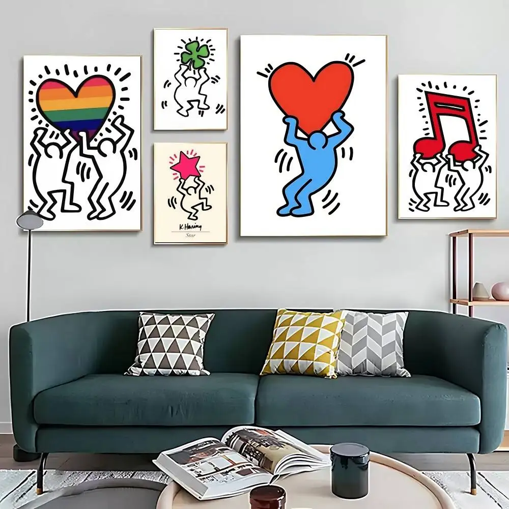ملصق فيلم K-Keith Haring صور جدارية لغرفة المعيشة ديكور الخريف وغرفة النوم #1