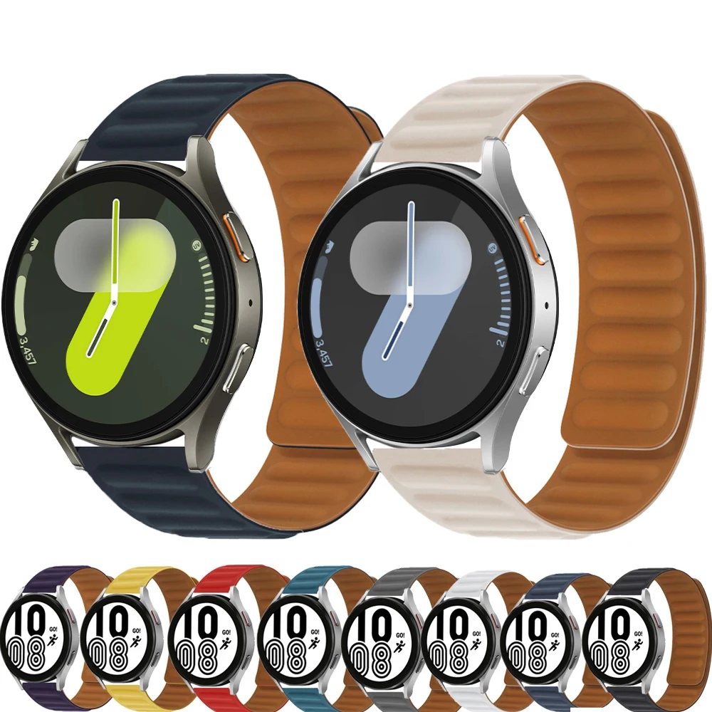 Correa magnética para Samsung Galaxy watch 7/FE/4/5/6/classic/pro/Gear S3 pulsera de silicona correa HUAWEI GT 2e 3 4 Band 20mm 22mm