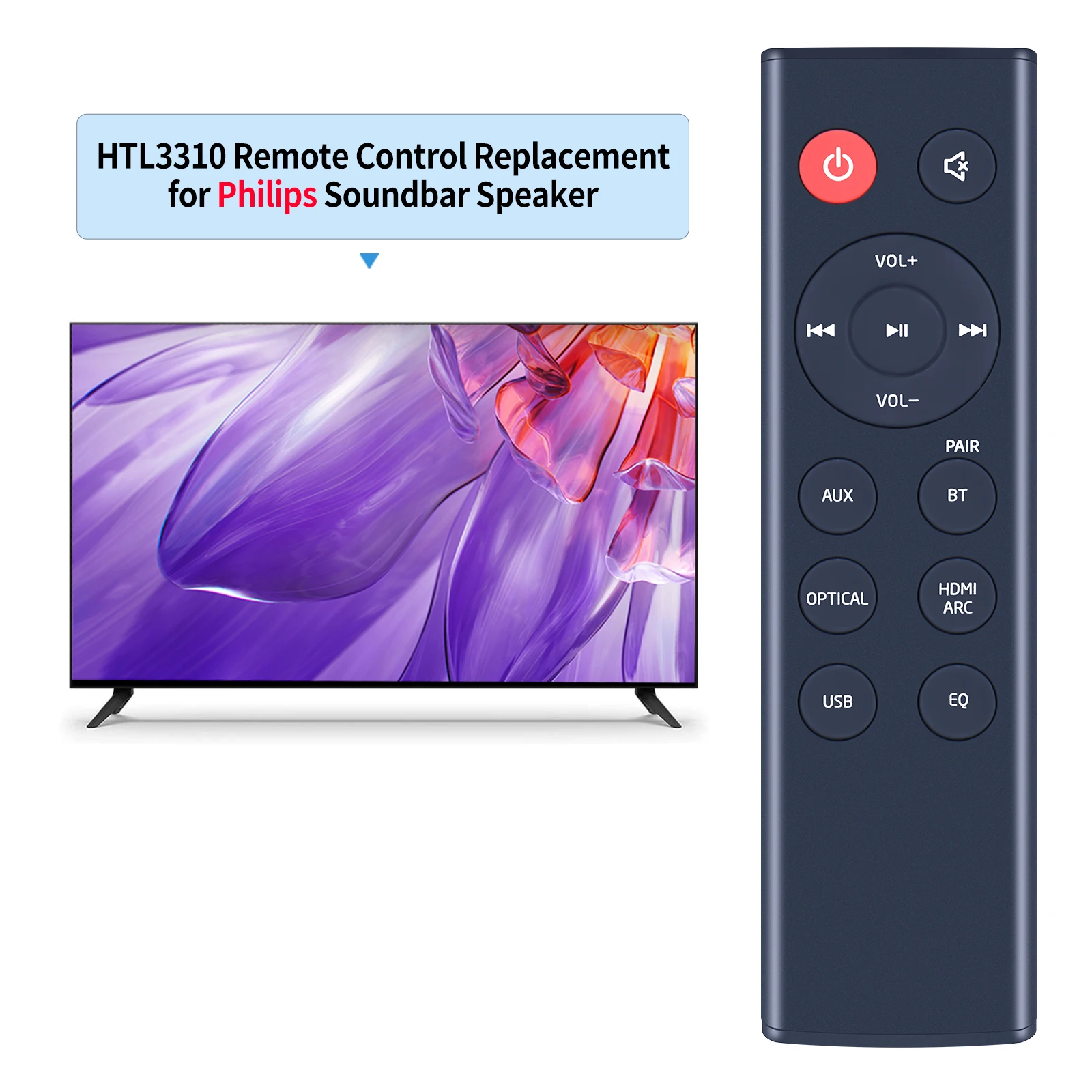 Remote control for Philips HTL3310/37, HTL3310/98, HTL3310/10 HTL3320/10 HTL3320 soundbar