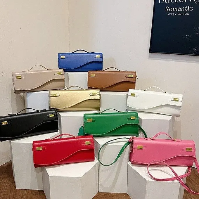 

2025 New Crocodile Embossed Kelly Bag - Multi-Way Shoulder/Handheld Purse, Elegant Evening Clutch with Detachable Strap