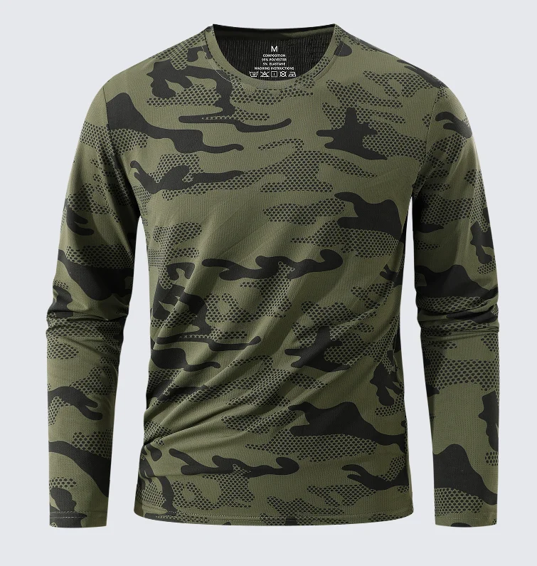 Camouflage T-shirts for Men Fashion Long Sleeve T-shirts Quick Dry Men's Clothing Camo Tops Tees Autumn Outdoor Sports Tshirts view 5
