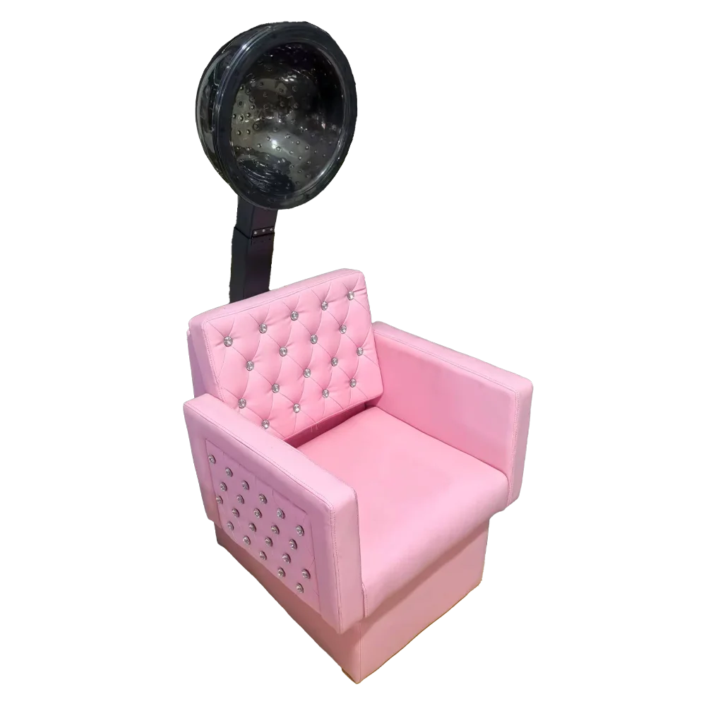 

Pink salon hair dryer chair, shampoo bed with barber chair, for drying white black basin, for shampoo barber shop