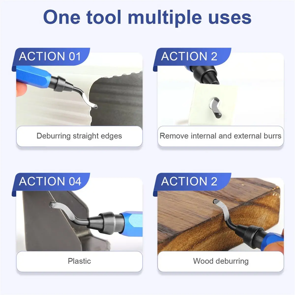 【UPGRADED VERSION】11-Piece HSS Deburring Tool Set - High-Speed Steel Blades - Manual Chamfer & Reamer with Metal Handle