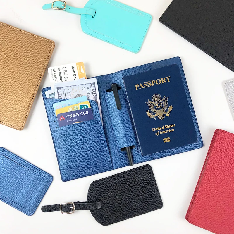 Free Custom New Storage Bag Set For Women Large Capacity Multi Card Passport Clip For Men High End Exquisite Passport Bag