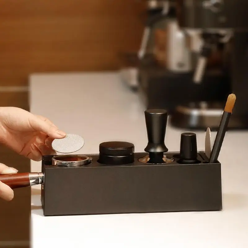 Espresso Tamper Station Koffie Klop Box Espresso Organizer Portafilter Houder Espresso Koffie Organizer Box Espresso