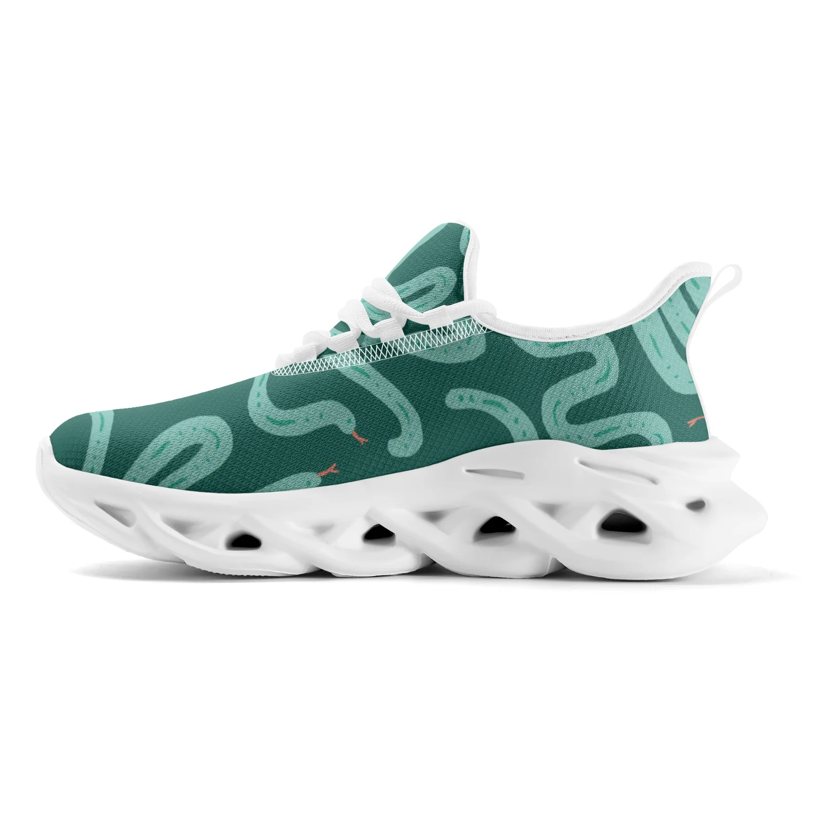 

Blue Snakes Pattern Casual Sneakers for Mens Womens Teenager Lightweight Walking Running Shoes Mesh Lace Up Footwear EUR36-48