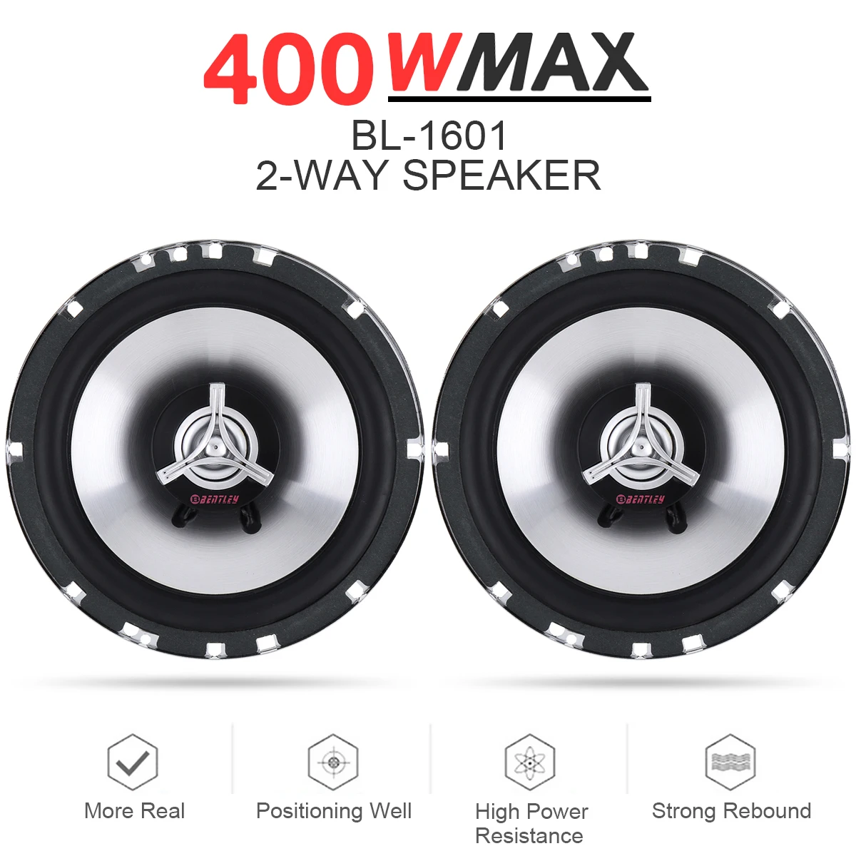 

2pcs 6.5 Inch Car Coaxial Auto Audio Music Stereo Full Range Frequency Hifi Speakers Non-destructive Installation