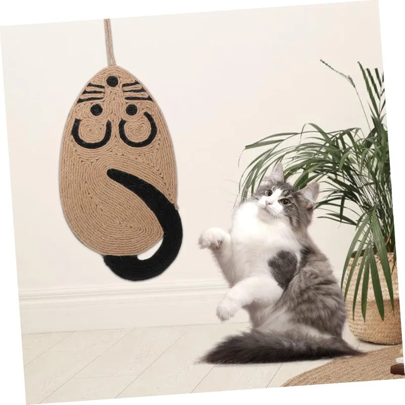 

A76X-Sisal Коврик для когтеточек для кошек - Прочный не осыпающийся подвесной коврик для игр для кошек для естественного когтечения, поведения, экономия места