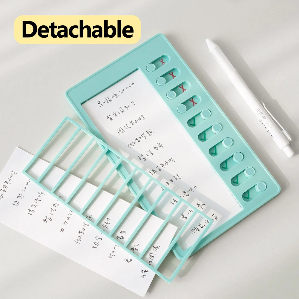 4pcs Home Memo Reusable Plastic Self Discipline Portable For Kids Detachable Cardstock Blank Routine Planning School Chore Chart