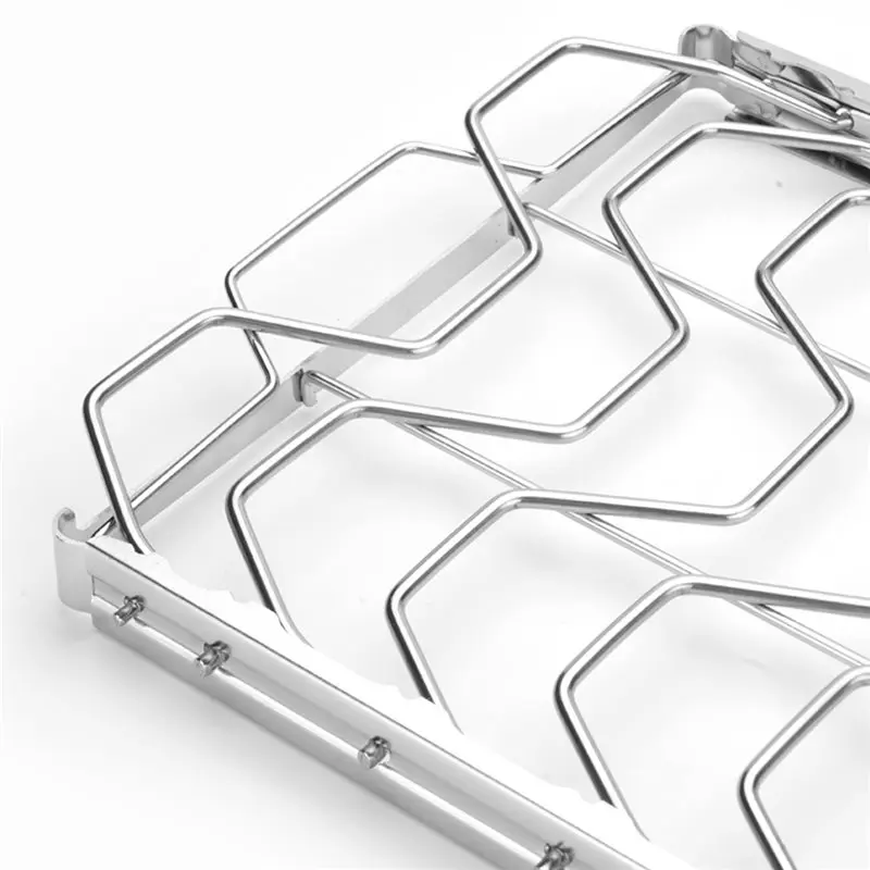 A12E-Foldable Rib Rack For Perfect For Grilling Smoking, And Serving BBQ Accessories Rust-Resistant And Easy To Clean