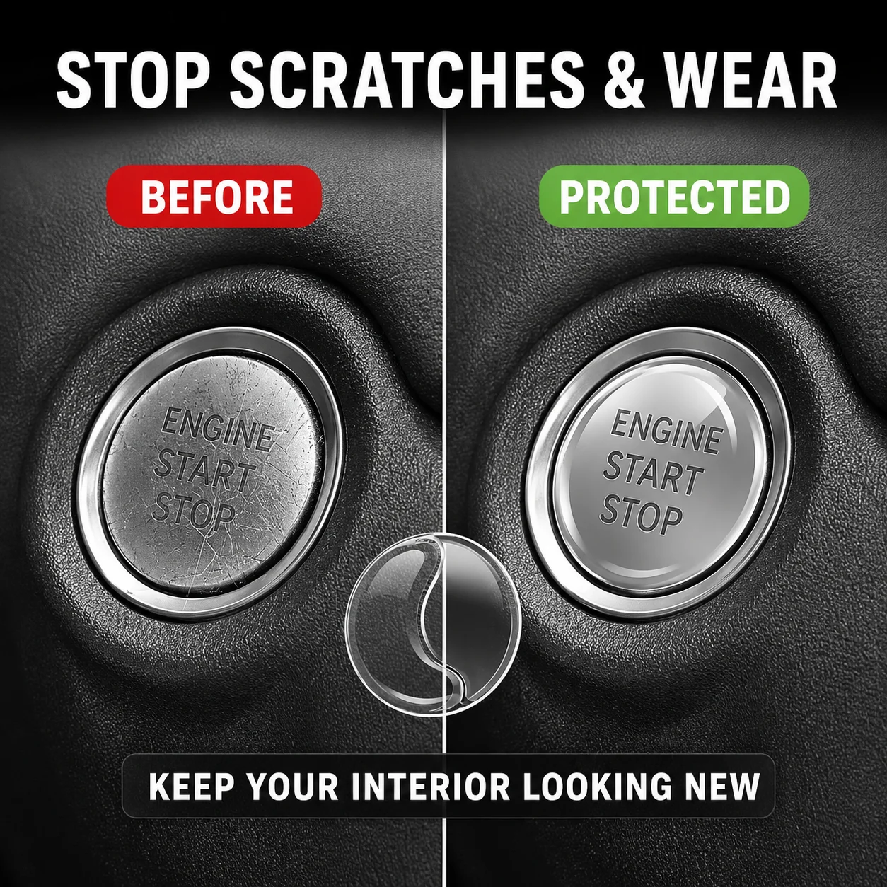 For Honda Civic 9th/10th Accord 9th/10th CR‑V 4th 5th Jazz Car One-click Start Protective Film Button Stickers Protective Film