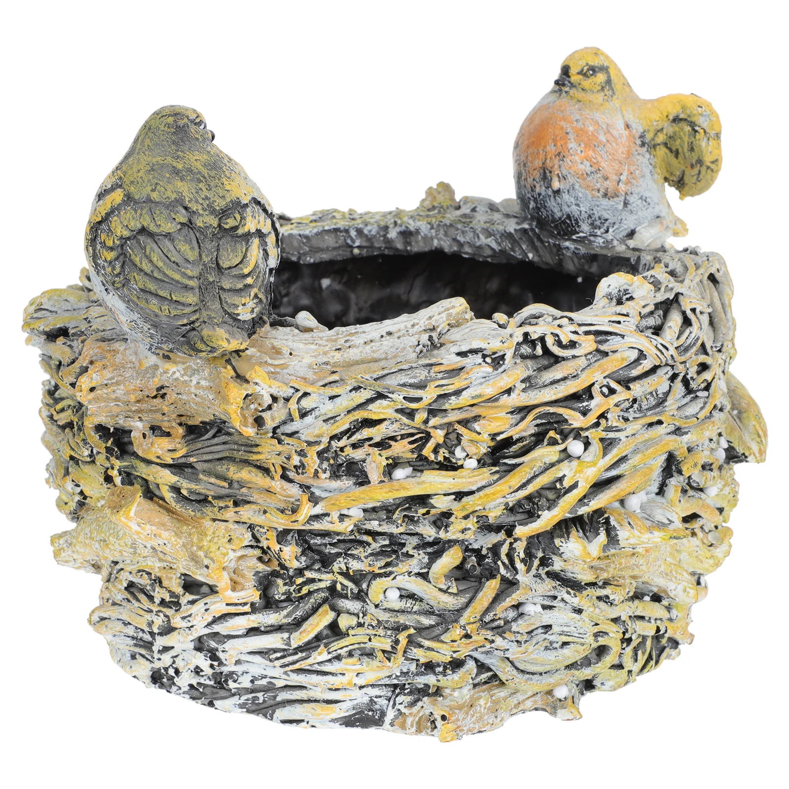 

Bird's Nest Shape Resin Pot Durable Lightweight Flower Container Suitable for Succulents Small Plants Garden Yard