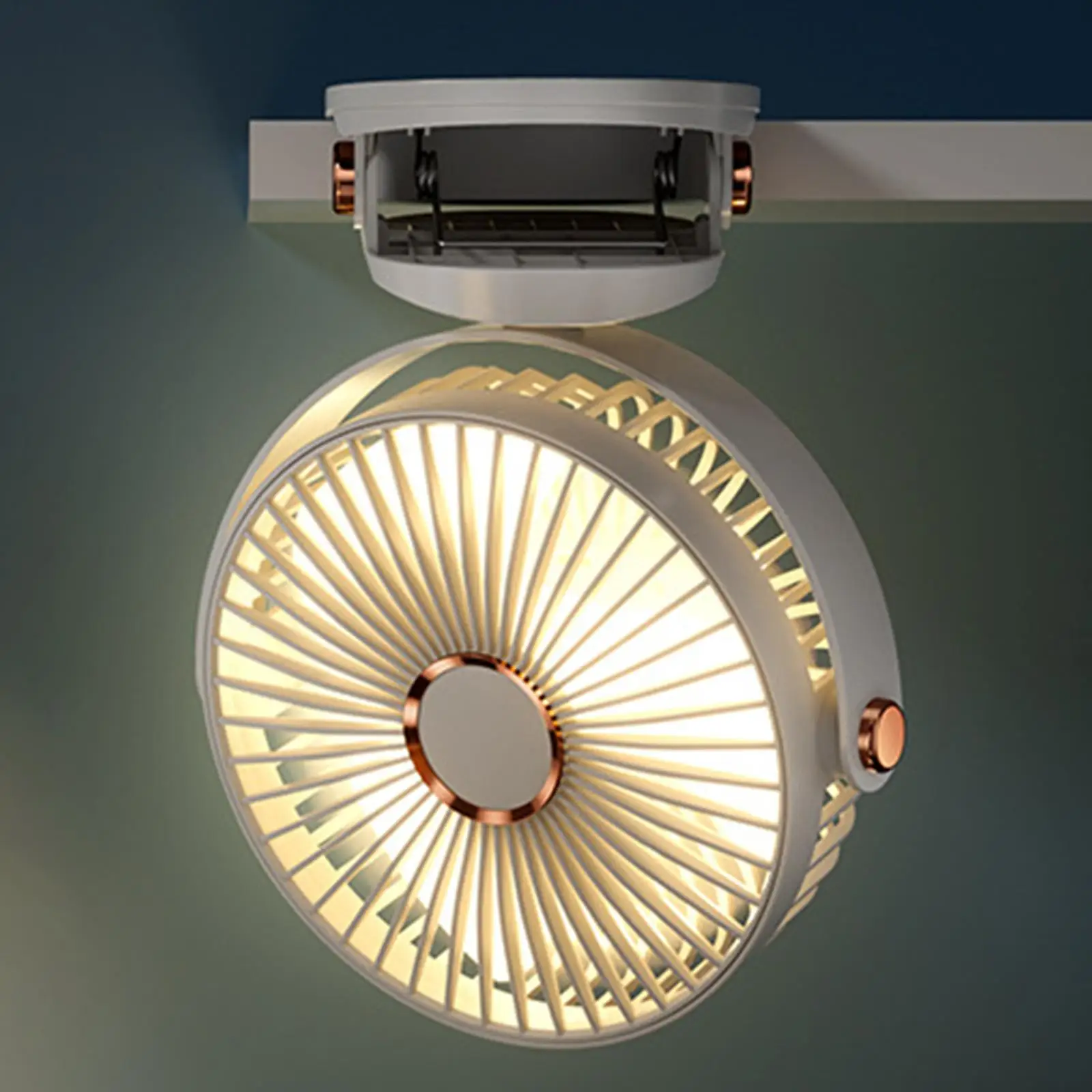 مروحة USB صغيرة محمولة مع مشبك ، دوران 720 درجة ، مروحة مكتب ، 5 سرعات