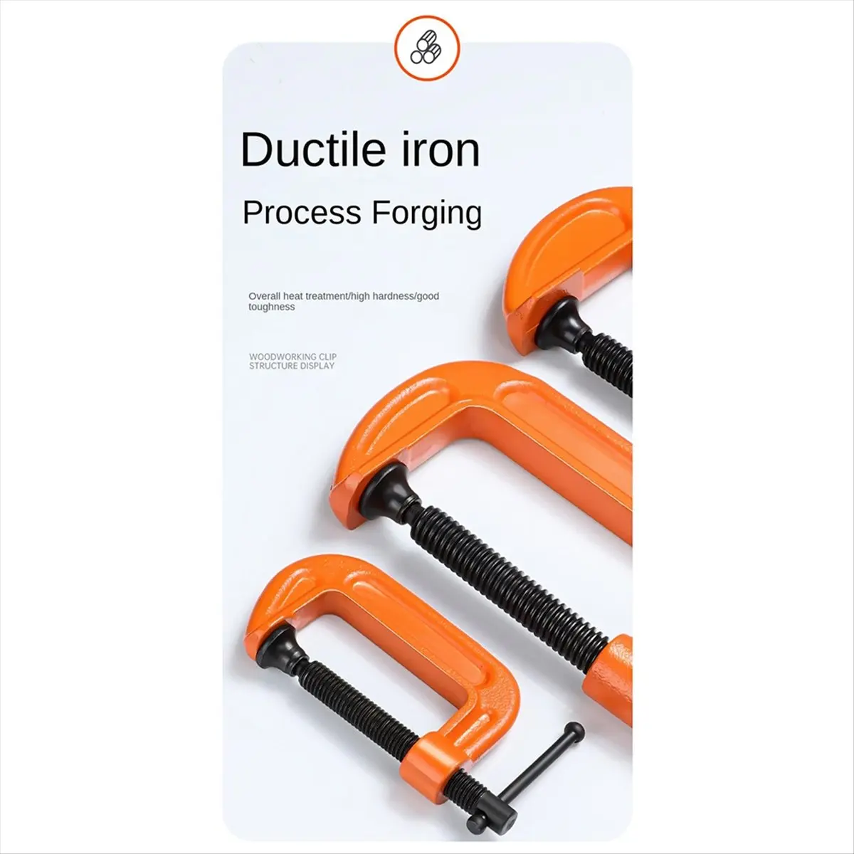 Grande pince à bois de Type G, épaisse et supérieure, universelle, robuste, fixation solide et rapide, 1 pouce