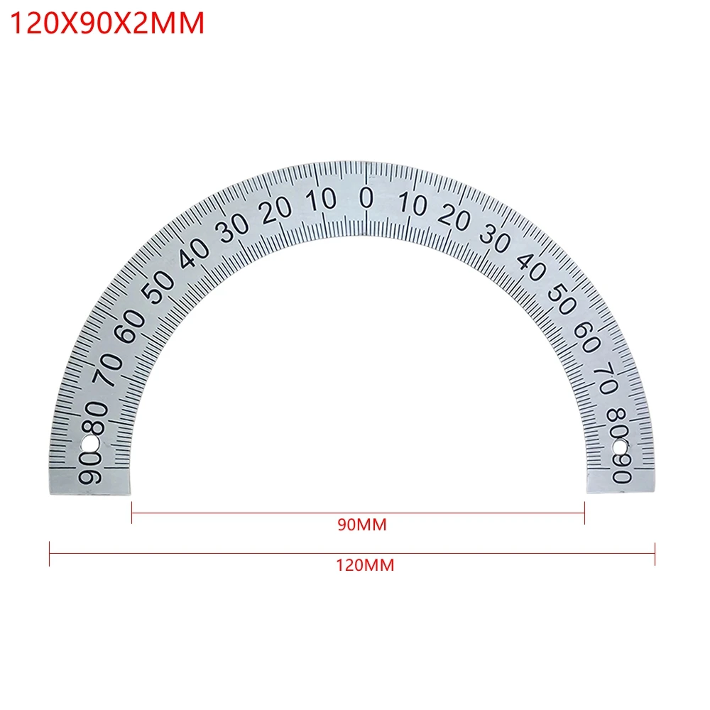 1 pezzo 60MM 80MM 120M 240MM quadrante a semicerchio scala di identificazione quadrante grado graduato goniometro 180 gradi per macchina utensile